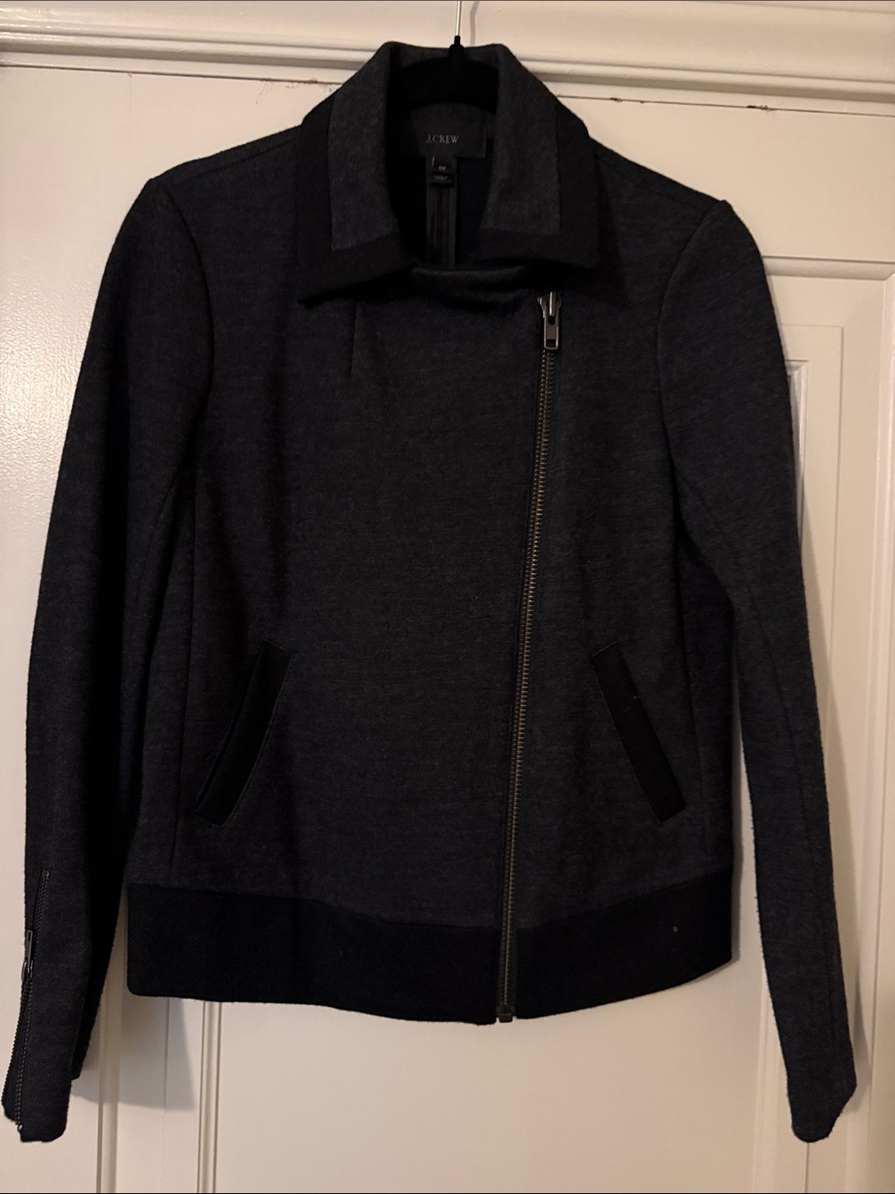 J. Crew Charcoal Gray Asymmetrical Zip Utility Jacket
